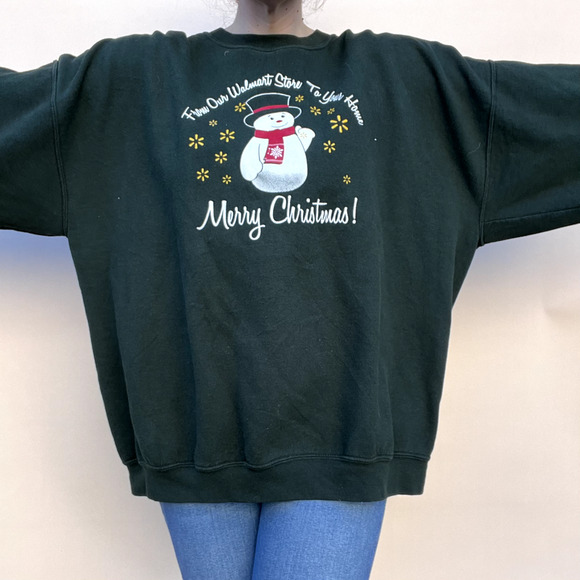 Vintage Walmart Employee Christmas Holidays Crewneck Sweatshirt Sweater Sz- 2XL - Picture 7 of 14